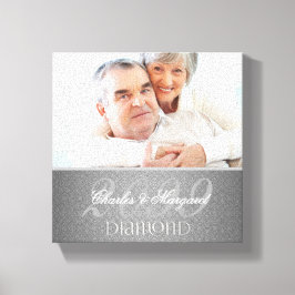 60th Diamond Anniversary Silver Damask 8x8 Foto Leinwanddruck