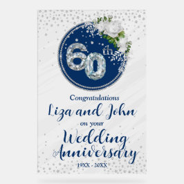 60th Diamond Wedding Anniversary Akrylylic Sign Acrylschild