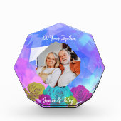 60th Diamond Wedding Anniversary Floral Keepsake Fotoblock (Vorderseite)