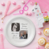 60th Diamond Wedding Anniversary Foto Paper Plate Pappteller (Party)