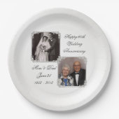 60th Diamond Wedding Anniversary Foto Paper Plate Pappteller (Vorderseite)