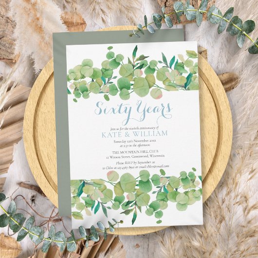 60th Diamond Wedding Jubiläumsgrün Einladung