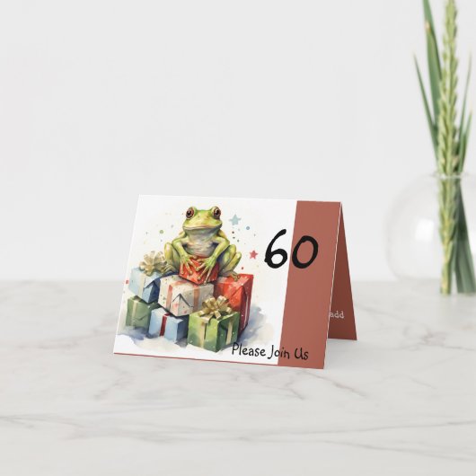 60th Frog Holiday Birthday Einladung (Vorderseite)