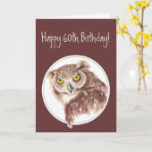 60th Funny Birthday Owl mit Attitude Bird Spaß Karte (Gelbe Blume)