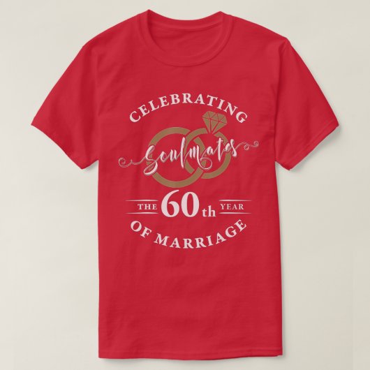 60th Wedding Anniversary - 60 years of Marriage T-Shirt (Design vorne)