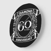 60th wedding anniversary diamond crest große wanduhr (Winkel)