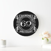 60th wedding anniversary diamond crest große wanduhr (Zuhause)