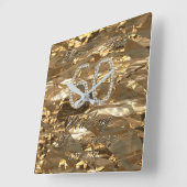 60th Wedding Anniversary Diamond Wedding Eltern Quadratische Wanduhr (Winkel)