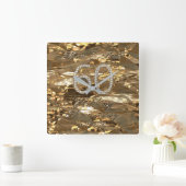 60th Wedding Anniversary Diamond Wedding Eltern Quadratische Wanduhr (Zuhause)