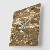 60th Wedding Anniversary Diamond Wedding Eltern Quadratische Wanduhr (Winkel)