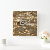 60th Wedding Anniversary Diamond Wedding Eltern Quadratische Wanduhr (Zuhause)