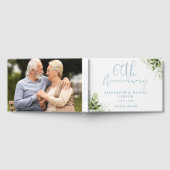 60th Wedding Anniversary Greenery Floral Photo Gästebuch (Voll)