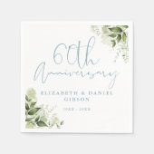 60th Wedding Anniversary Greenery Floral Serviette (Vorderseite)