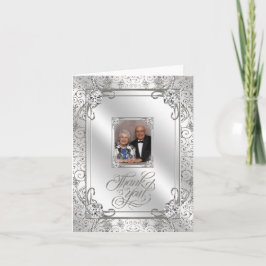 60th Wedding Anniversary Photo Thank You Card Dankeskarte