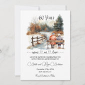 60th Wedding Anniversary Winter Landscape Romantic Save The Date (Vorderseite)