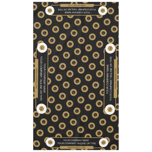 60X104 Tischtennisloth-Logo Gold Weiß Schwarz Tischdecke (Vorderseite)