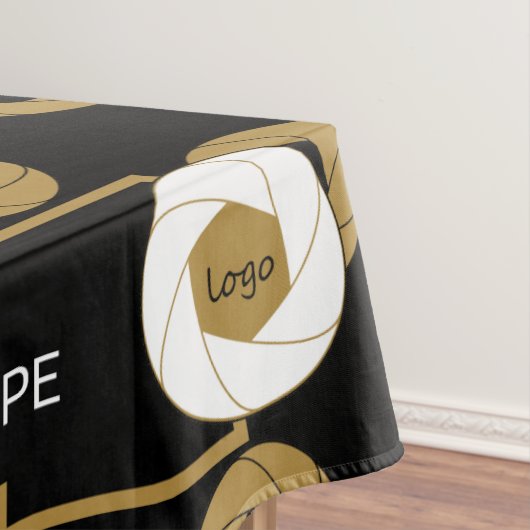 60X104 Tischtennisloth-Logo Gold Weiß Schwarz Tischdecke (Beispiel)