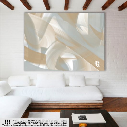 60x40" Sandy Tornado Trend Abstrakt Art Beige Leinwanddruck