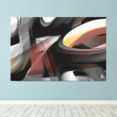 60x40" Trend Abstract Art Black White Powdery Leinwanddruck (Insitu (Holzboden))
