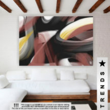 60x40" Trend Abstrakt Art Schwarz-weiß Powdery