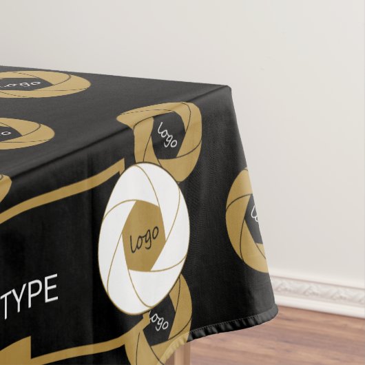 60X84 Tischtennisloth-Logo Gold Weiß Schwarz Tischdecke (Beispiel)