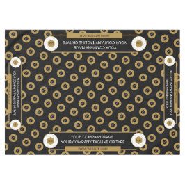 60X84 Tischtennisloth-Logo Gold Weiß Schwarz Tischdecke