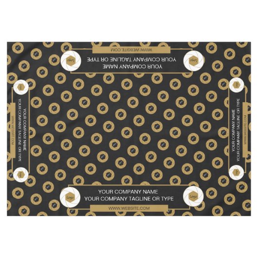 60X84 Tischtennisloth-Logo Gold Weiß Schwarz Tischdecke (Vorderseite (Horizontal))