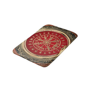 [610] Vegvisir - Viking-Goldmagischer Runic Badematte