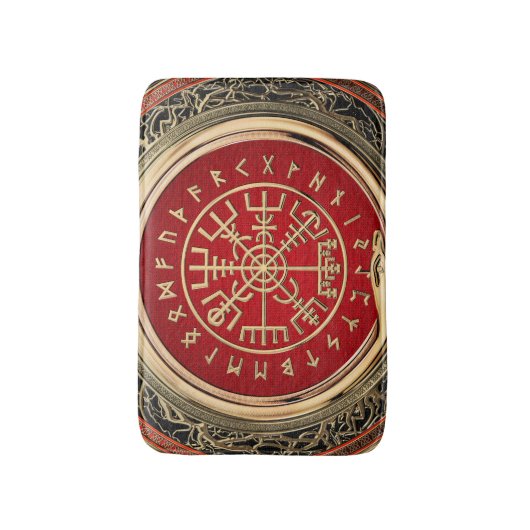 [610] Vegvisir - Viking-Goldmagischer Runic Badematte (Vorderseite Vertikal)
