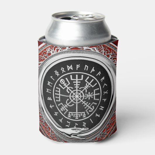 [610] Vegvisir - Viking Silver Magic Runic Compass Dosenkühler (Kanne Vorderseite)
