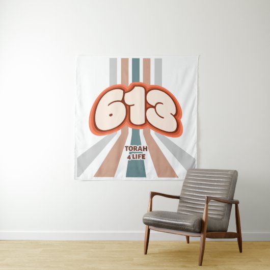 613 Thora for Life - Jüdische Funky Retro Art Wandteppich (Beispiel)