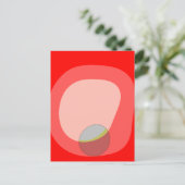 615 Rot Abstrakt Postkarte (Stehend Vorderseite)