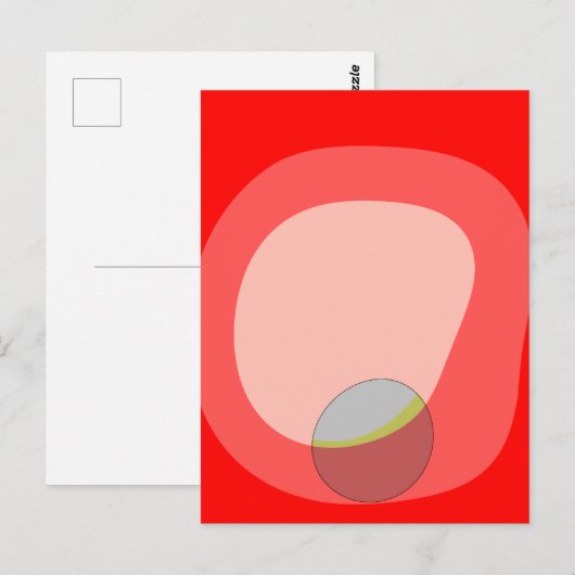 615 Rot Abstrakt Postkarte (Vorne/Hinten)