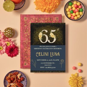 61.-69. Geburtstagsfeier mit Gold & Black Einladung