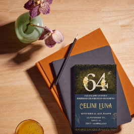 61.-69. Geburtstagsfeier mit Gold & Black Einladung