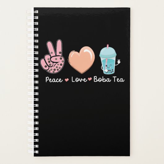 61.Boba Tea Peace Liebe Boba Tea Planer (Vorderseite)