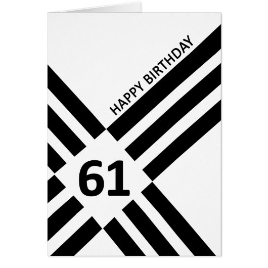 61. Diagonal Black Line Design Geburtstag (Vorne)
