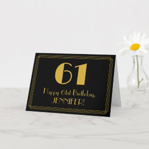 61. Geburtstag: Art Deco Inspiriert Look "61" + Na Karte