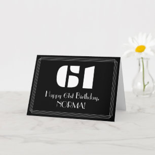 61. Geburtstag: Art Deco inspiriertes Aussehen "61 Karte