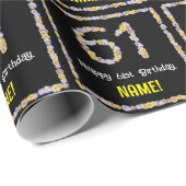 61. Geburtstag: Blumennummer, Individuelle Name, B Geschenkpapier (Rolleneckpunkt)