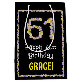 61. Geburtstag: Blumennummer, Individuelle Name, B Mittlere Geschenktüte