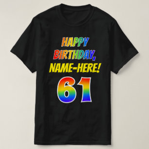 61. Geburtstag — Bold, Fun, Rainbow 61, Individuel T-Shirt
