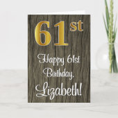 61. Geburtstag: Elegante Imitate Gold Look #, Imit Karte (Vorderseite)