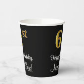 61. Geburtstag - Elegante Luxuriöse Imitate Gold L Pappbecher (Links)