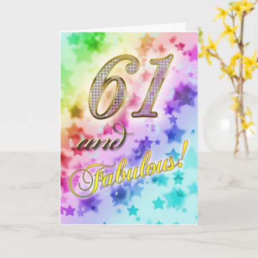 61. Geburtstag für jemanden Fabulous Karte (Gelbe Blume)