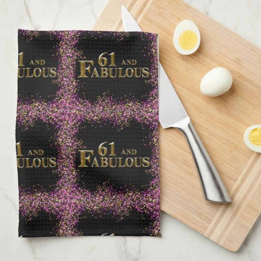 61. Geburtstag Geschirrtuch (Viertel Falte)