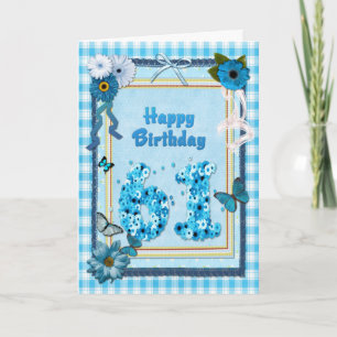 61. Geburtstag mit Scrapbook-Effekt Karte