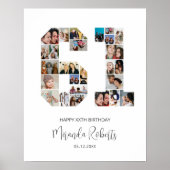 61. Geburtstag Nr. 61 Custom Foto Collage Poster (Vorne)