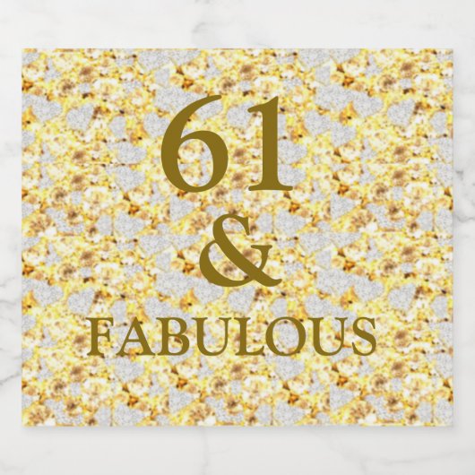 61. Geburtstag Schaumweinetikett (Einzelnes Label)