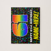 61. Geburtstag — Spaß, bunte Musiksymbole & "61" Puzzle (Vertikal)